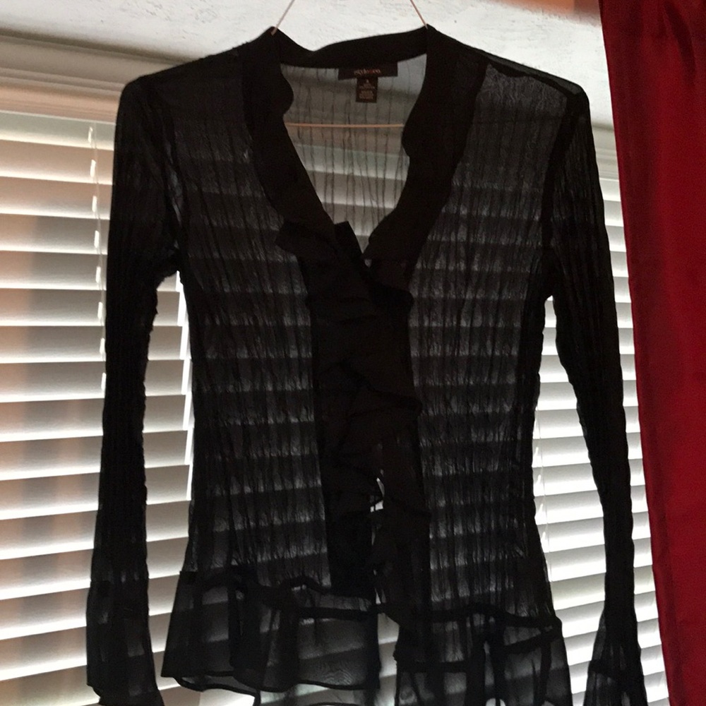Style & Co sheer black shirt